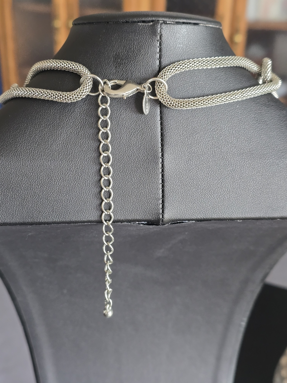 Long Textured Link Necklace - Silver Tone - Picture 6 of 7